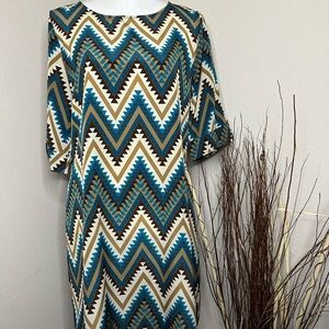 Mini chevron pattern dress